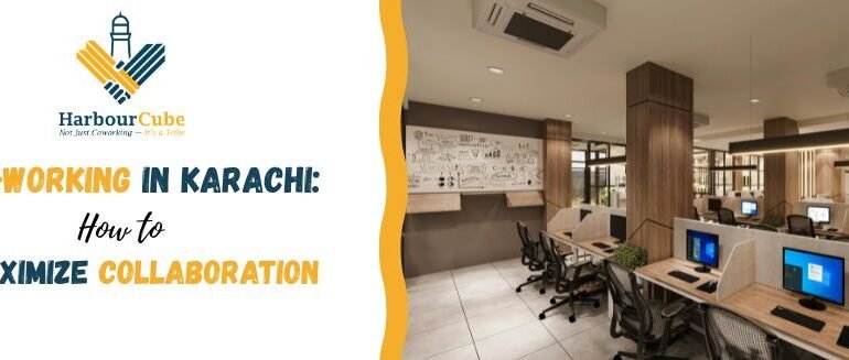 Professionals collaborating in a coworking space in Karachi