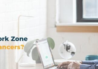 Freelancers working productively in a coworking work zone environment