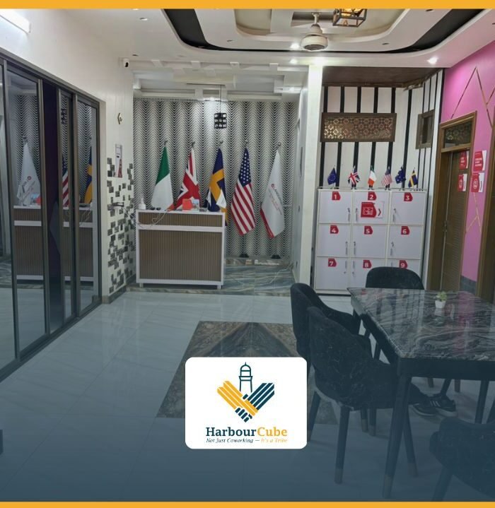 Meeting room for consultations at HarbourCube coworking space in Karachi