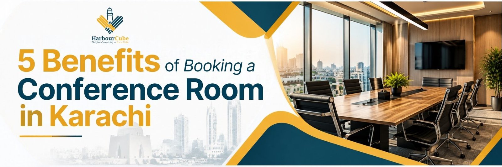Professionals holding a business meeting in a conference room in Karachi with a modern workspace setup.
